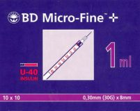 BD Micro-Fine+ U40 Insulinspritzen 1 ml